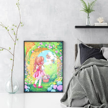 Load image into Gallery viewer, Huancan - Little Girl In The Garden - 40*55CM 11CT 3 Stamped Cross Stitch