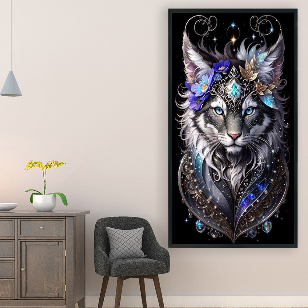 Noble Cat - Full 11CT Stamped Cross Stitch 45x75CM - Yishu