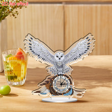 Load image into Gallery viewer, Acrylic Special Shaped White Owl 5D Diamond Painting Clock DIY Art Craft