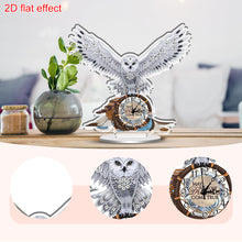 Load image into Gallery viewer, Acrylic Special Shaped White Owl 5D Diamond Painting Clock DIY Art Craft