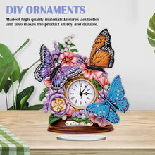 Load image into Gallery viewer, Acrylic Special Shaped Flower Butterfly 5D Diamond Painting Clock Art Craft