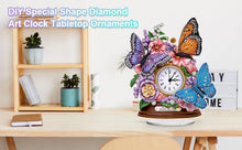 Load image into Gallery viewer, Acrylic Special Shaped Flower Butterfly 5D Diamond Painting Clock Art Craft