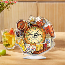 Load image into Gallery viewer, Acrylic Special Shaped Beer 5D Diamond Painting Clock for Living Room Decor