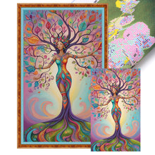 Load image into Gallery viewer, Huancan - Tree Woman - 40*65CM 14CT 2 Stamped Cross Stitch