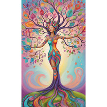 Load image into Gallery viewer, Huancan - Tree Woman - 40*65CM 14CT 2 Stamped Cross Stitch