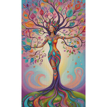Load image into Gallery viewer, Huancan - Tree Woman - 40*65CM 14CT 2 Stamped Cross Stitch