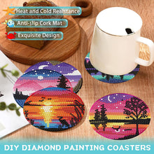 Load image into Gallery viewer, 8Pcs DIY Landscape Diamond Painting Coasters with Holder for Party Decor