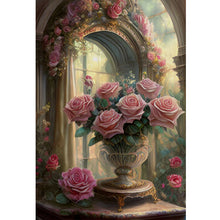 Load image into Gallery viewer, Huancan - Bouquet In The Bay Window - 40*60CM 11CT 3 Stamped Cross Stitch