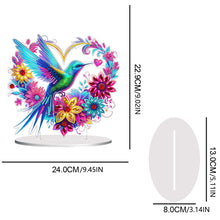 Load image into Gallery viewer, Double Sided Special Shaped Heart Hummingbird 5D DIY Diamond Art Tabletop Decor