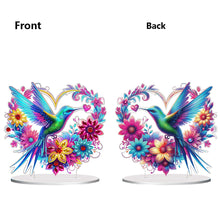 Load image into Gallery viewer, Double Sided Special Shaped Heart Hummingbird 5D DIY Diamond Art Tabletop Decor