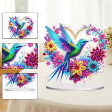 Load image into Gallery viewer, Double Sided Special Shaped Heart Hummingbird 5D DIY Diamond Art Tabletop Decor