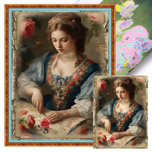 Load image into Gallery viewer, Yishu - Sewing Woman - 40*55CM 11CT 3 Stamped Cross Stitch