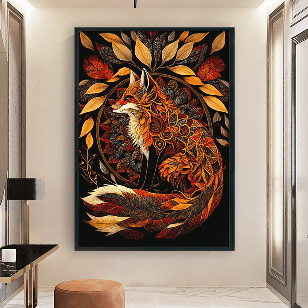 Fox In Autumn Leaves - Full 11CT Counted Cross Stitch 40x60CM - Huacan