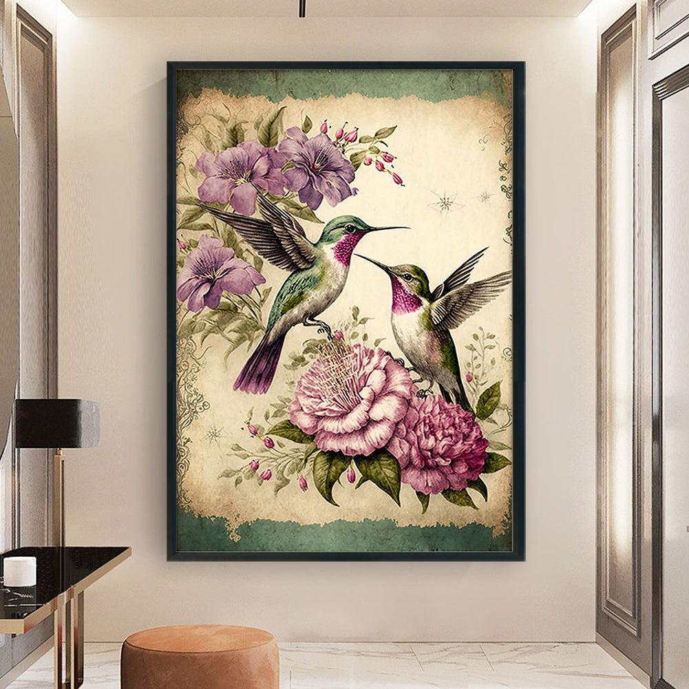 Hummingbird And Fresh Flowers - Full 11CT Counted Cross Stitch 40x60CM - Huacan