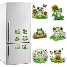 Load image into Gallery viewer, 6Pcs Sunflower Frog Pattern DIY Acrylic DIY Diamond Painting Magnets Kit