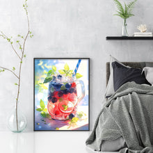 Load image into Gallery viewer, Yishu - Blueberry Lemon Tea - 40*56CM 11CT 3 Stamped Cross Stitch