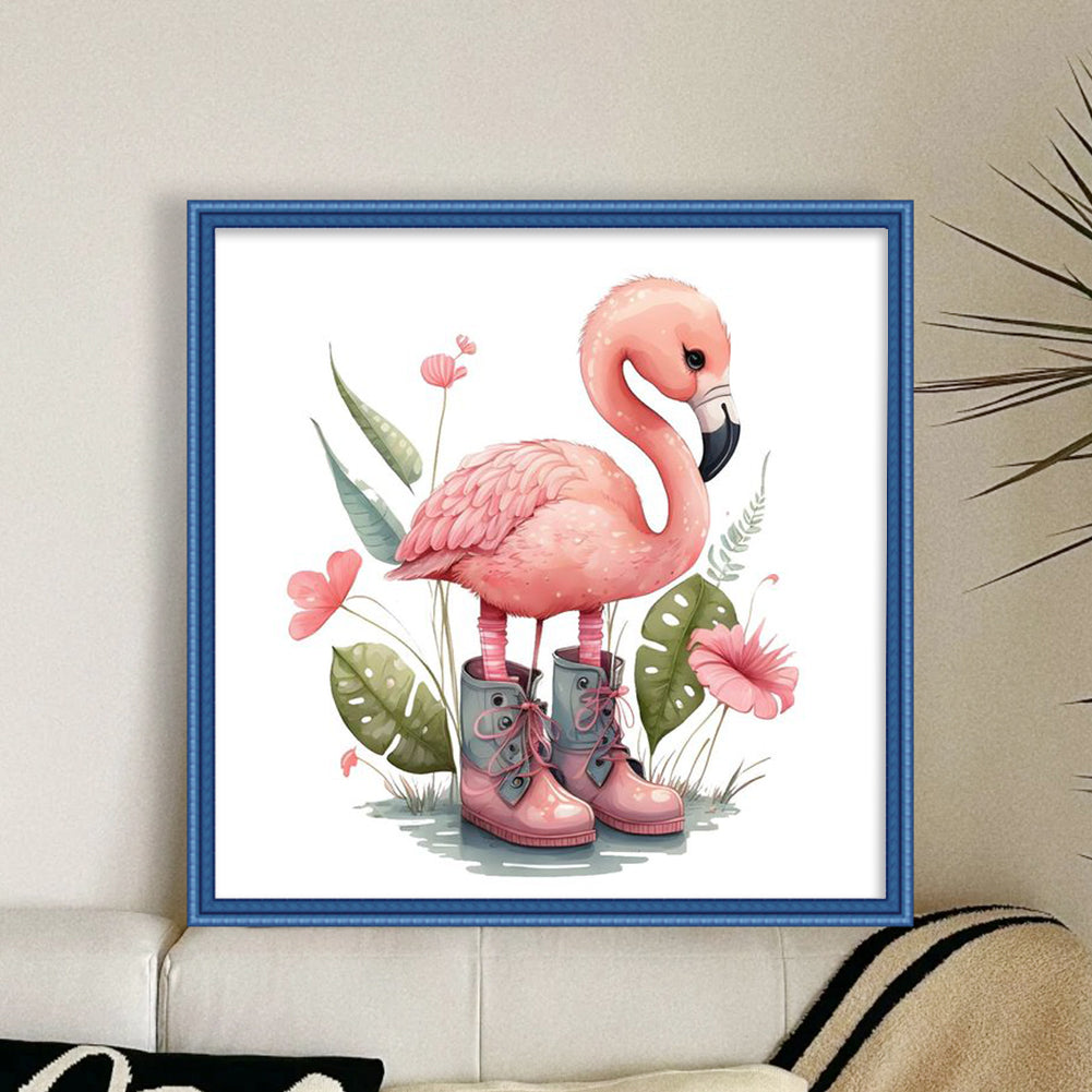 Flamingo - Full 18CT Counted Cross Stitch 20x20CM - Huacan