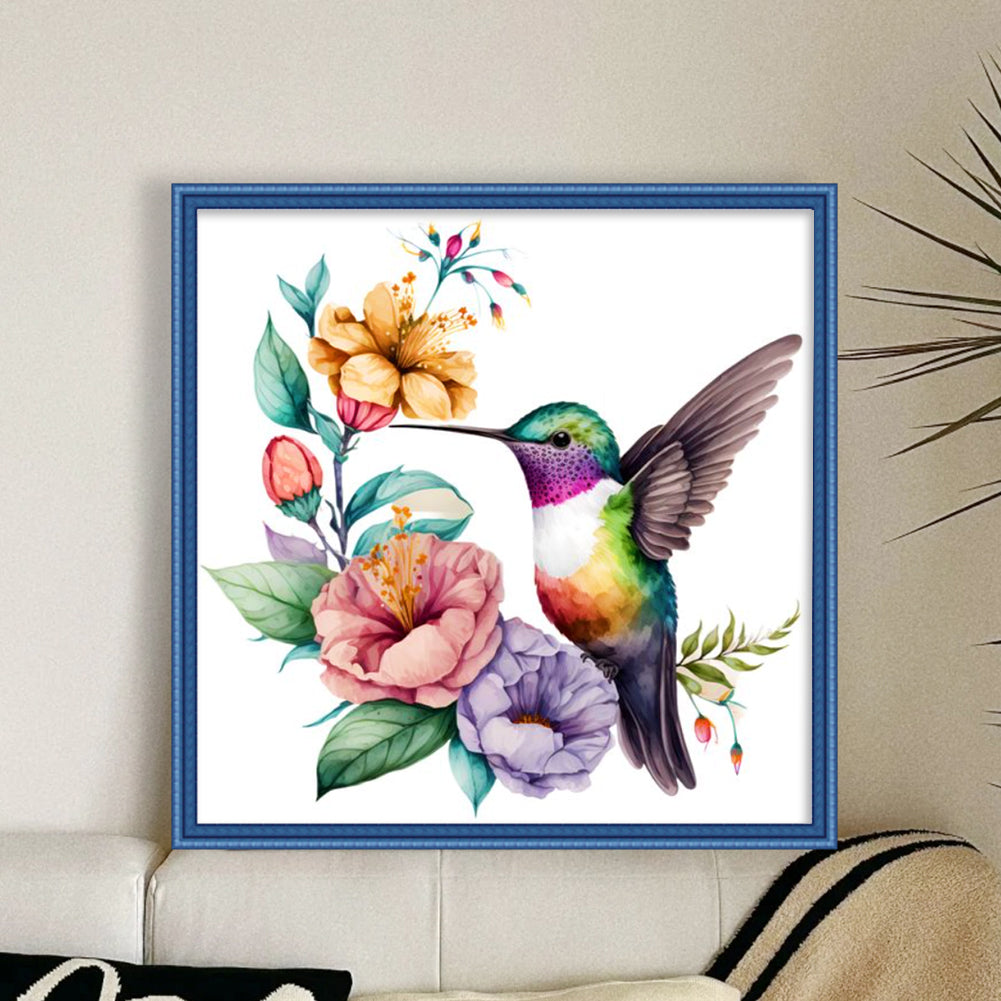 Flowers And Birds - Full 18CT Counted Cross Stitch 20x20CM - Huacan