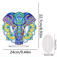 Load image into Gallery viewer, PVC Round Special Shaped Mandala Elephant Desktop 5D DIY Diamond Art Kits Decor