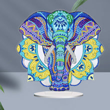 Load image into Gallery viewer, PVC Round Special Shaped Mandala Elephant Desktop 5D DIY Diamond Art Kits Decor