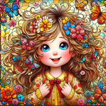 Load image into Gallery viewer, Butterfly And Flower Girl 35*35CM(Canvas) Full Square Drill Diamond Painting