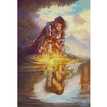 Load image into Gallery viewer, Yishu - Girl By The Lake - 50*70CM 11CT 3 Stamped Cross Stitch
