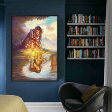 Load image into Gallery viewer, Yishu - Girl By The Lake - 50*70CM 11CT 3 Stamped Cross Stitch