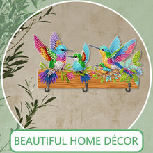 Load image into Gallery viewer, Birds Theme Wood DIY Diamond Painting Art Hooks No Hole Punching Wall Decoration