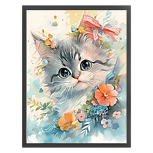 Load image into Gallery viewer, Yishu - Sweet Cat - 40*55CM 11CT 3 Stamped Cross Stitch