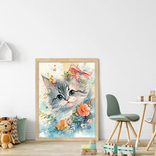 Load image into Gallery viewer, Yishu - Sweet Cat - 40*55CM 11CT 3 Stamped Cross Stitch