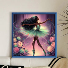 Load image into Gallery viewer, Yishu - Dark-Skinned Ballerina - 50*50CM 11CT 3 Stamped Cross Stitch