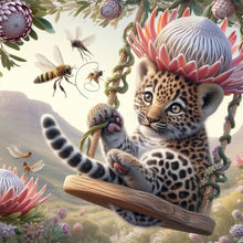 Load image into Gallery viewer, Leopard On A Swing 40*40CM(Canvas) Full Round Drill Diamond Painting
