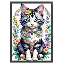Load image into Gallery viewer, Huancan - Flower Vine Cat - 40*60CM 11CT 3 Stamped Cross Stitch