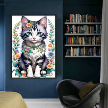 Load image into Gallery viewer, Huancan - Flower Vine Cat - 40*60CM 11CT 3 Stamped Cross Stitch