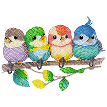 Load image into Gallery viewer, Birds Wood 2D/Flat DIY Diamond Painting Art Hooks No Hole Punching Wall Decor