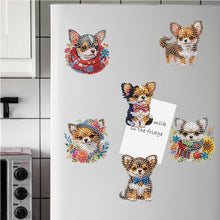 Load image into Gallery viewer, 6Pcs Acrylic Chihuahua Puppy DIY Diamond Painting Magnets Kit for Art Crafts Gif