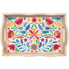 Load image into Gallery viewer, Wooden Cartoon Flower Diamond Decorative Serving Tray with Handle for Home Decor