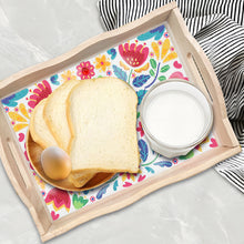 Load image into Gallery viewer, Wooden Cartoon Flower Diamond Decorative Serving Tray with Handle for Home Decor