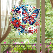 Load image into Gallery viewer, Acrylic 2D Flat DIY US Flag Butterfly Hanging Diamond Art Kits Wall Door Decor