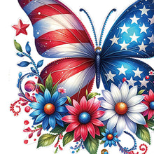 Load image into Gallery viewer, Acrylic 2D Flat DIY US Flag Butterfly Hanging Diamond Art Kits Wall Door Decor