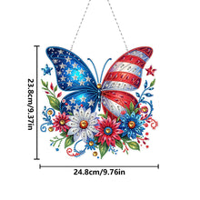 Load image into Gallery viewer, Acrylic 2D Flat DIY US Flag Butterfly Hanging Diamond Art Kits Wall Door Decor