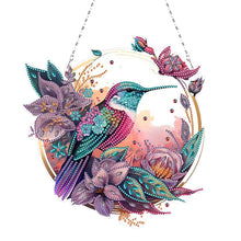 Load image into Gallery viewer, 2D Flat DIY Hummingbird Diamond Art Pendant Window Hanging Art for Home Decor