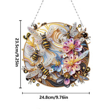 Load image into Gallery viewer, 2D Flat DIY Bee Diamond Art Pendant Window Hanging Art for Home Decor