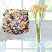 Load image into Gallery viewer, 2D Flat DIY Bee Diamond Art Pendant Window Hanging Art for Home Decor
