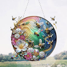 Load image into Gallery viewer, 2D Flat DIY Bee Diamond Art Pendant Window Hanging Art for Home Decor
