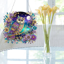 Load image into Gallery viewer, 2D Flat DIY Owl Diamond Art Pendant Window Hanging Art for Home Decor