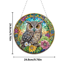Load image into Gallery viewer, 2D Flat DIY Owl Diamond Art Pendant Window Hanging Art for Home Decor