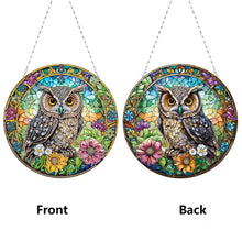 Load image into Gallery viewer, 2D Flat DIY Owl Diamond Art Pendant Window Hanging Art for Home Decor