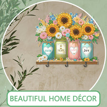 Load image into Gallery viewer, Sunflower Theme Wood DIY Diamond Painting Hooks Home Decoration Craft Kit