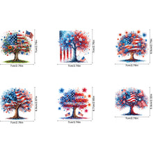 Load image into Gallery viewer, 6Pcs Independence Day Flag Tree Diamond Painting Fridge Magnet for Home Decor